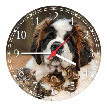 Imagem de Relógio De Parede Cão Pet Shop Animais Tamanho Grande 50 Cm Quartz G02