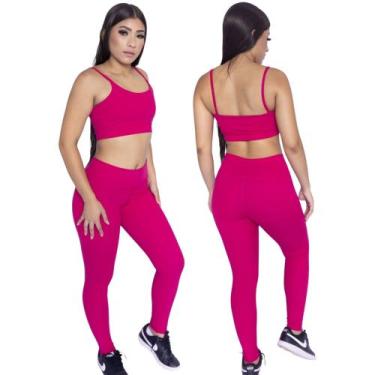 Imagem de Kit Conjunto Premium Poliamida 2 peças  (Top + Calça) Fitness - JINKIN