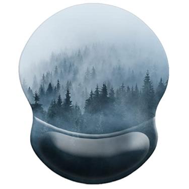 Imagem de Knocent Mouse pad de design ergonômico com descanso de pulso, mouse pad de pulso fofo com pano de lycra, tapete de mouse base de poliuretano antiderrapante, mousepads para alívio da dor para jogos e