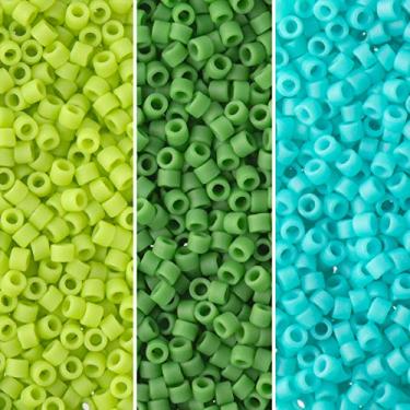 Imagem de Miyuki Conjunto de contas de sementes Delica: tamanho 11/0, paleta opaca verde turquesa DB754, DB763, DB793 - 3 tubos de 7,2 gramas ea