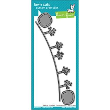 Imagem de LAWN FAWN Cortes de gramado de borda de árvore costurados simples matriz de artesanato personalizado