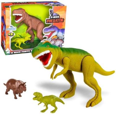 Imagem de Brinquedo Dinossauro Boneco Criança 40cm Infantil - Adijomar, Marrom
