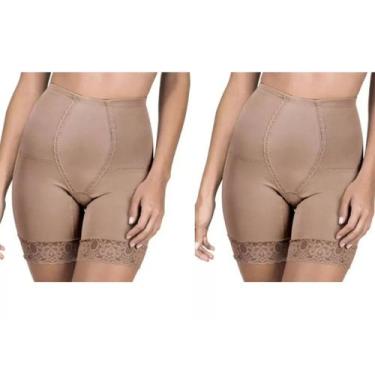 Imagem de kit 2 Cinta Bermuda Violão Modela Alta Compressão Demillus, Beje, Rosa