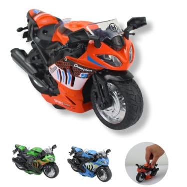 Imagem de Motinha Moto Esportiva Miniatura 1:12 com Fricção, Luzes e Sons. Carcaça em Metal, Pneus de Borracha, Partes plásticas Resistentes, Bateria Inclusa. Sortidos.