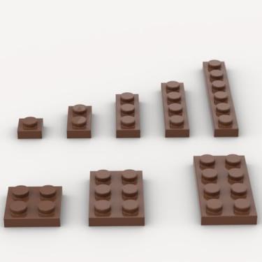 Imagem de Classic Building Plate Assortment Pack, 100Pcs Brown Bulk Plates with 8 Size Building Plate Base Plate, Compatible with Lego Parts and Pieces, Building Bricks, for Most Brands(Color:Brown)