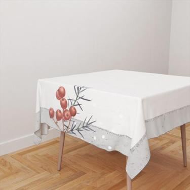Imagem de Toalha De Mesa Quadrada 4 Lugares Tecido Oxford Ano Novo Moldura TL192