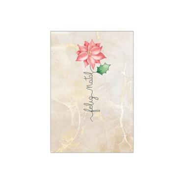 Imagem de Painel De Festa Vertical 1,50 x 2,20 - Feliz Natal Aquarela Poinsétia 