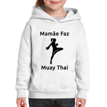Imagem de Moletom Infantil Mamãe Faz Muay Thai - Foca na Moda, Branco, 2