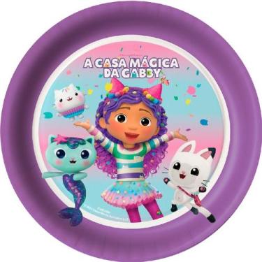 Imagem de Prato de Papel Redondo - A Casa Magica da Gabby - 8 unidades - FestCol