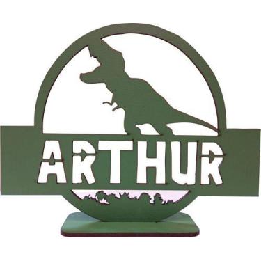 Imagem de 8 Centros De Mesa Dinossauro 18x23cm Velociraptor - Ecolaser