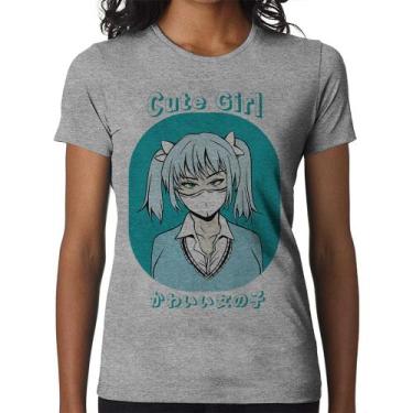 Imagem de Baby Look Cute Girl - Foca na Moda, Cinza, P