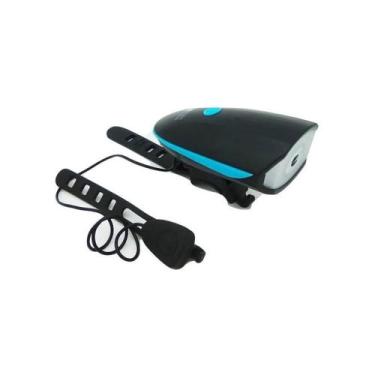 Imagem de Farol Bicicleta Recarregável Forte Bike Motorizada C/ Buzina Preto/Azu