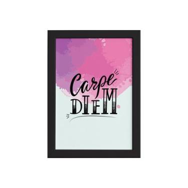 Imagem de Quadro Decorativo Frase Carpe Diem Moldura Preta 33x43cm - Quartinhos