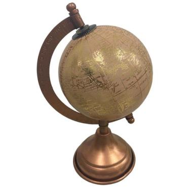 Imagem de Globo Decorativo de Metal Rose e Dourado 20cm - Decore Fácil Shop