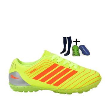 Imagem de Chuteira Society  Revolution Adulto Infantil com Meião Caneleira - Per