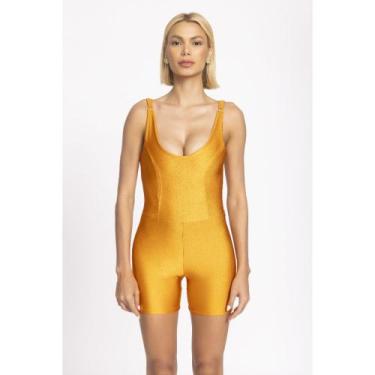 Imagem de Macaquinho Fitness Feminino Frente Única Dourado - Vibs Fitwear, M