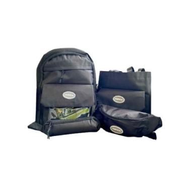 Imagem de Kit 4 Peças Mochila POCHETE FASHION Bolsa Unissex Escolar Multiuso Jov