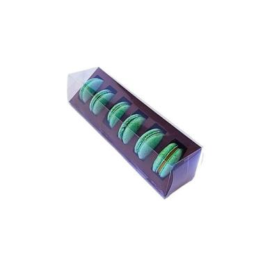Imagem de Caixa triângulo com berço para 6 macarons - Marrom Fosco - Ref.C6MBTFM