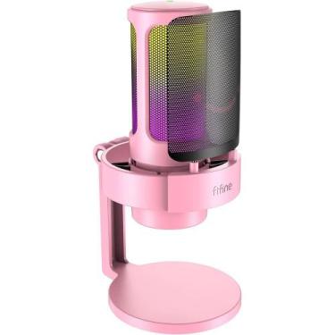Imagem de Microfone Fifine A8 RGB USB - Rosa