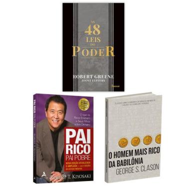 Imagem de Kit 3livros, Pai Rico, Pai Pobre + As 48 leis do Poder + O Homem Mais 