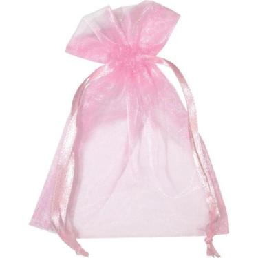 Imagem de Saco de Organza Rosa 10X15CM  Pacote com 10 Unidades - KIT