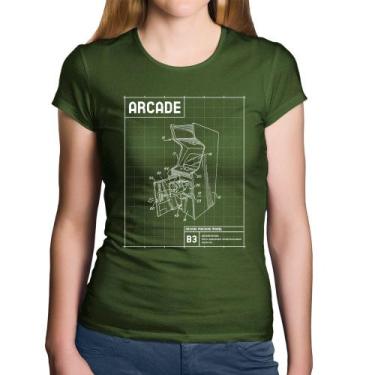 Imagem de Baby Look Algodão Arcade Fliperama Projeto - Foca na Moda, Musgo, M