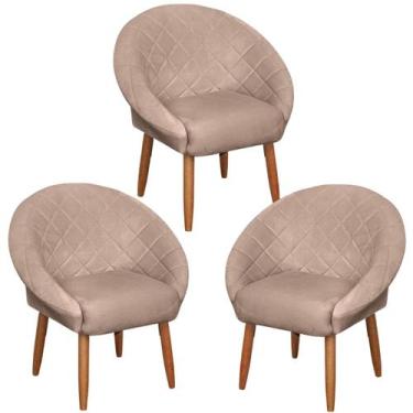 Imagem de Kit 3 Poltronas Ibiza para Manicure Sala de Estar Decorativa Cadeira E