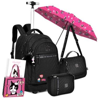 Imagem de Kit Mochila Estojo Lancheira Lançamento Rodinha RB Nova 2025 - Rebecca