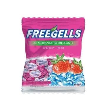 Imagem de Bala Freegells Morango Refrescante Riclan 584g