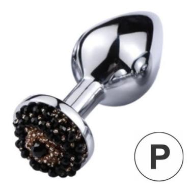 Imagem de Plug Anal Cônico Pequeno Em Aço Inoxidável Com Miçangas Na Base - love
