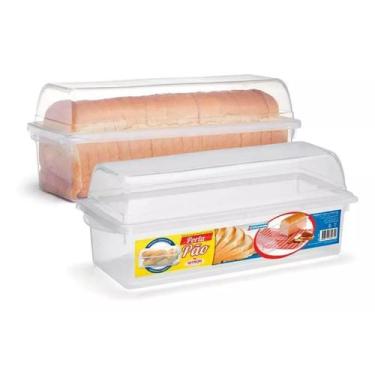 Imagem de Porta Pão Biscoito Armazena E Conserva Plástico Com Tampa - Nitron