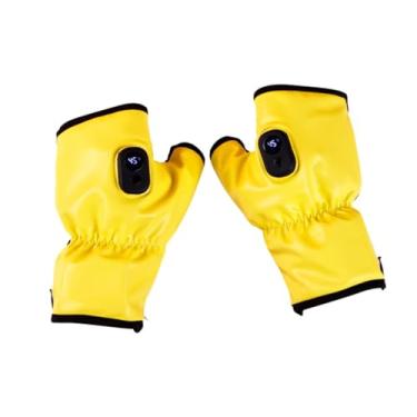 Imagem de kowaku Luvas aquecidas com zíper Luvas de bicicleta para trabalho Ciclismo Atividades ao ar livre Bicicleta de estrada, Amarelo
