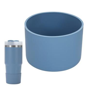 Imagem de kapiado Bota para copos Stanley de 400 ml, bota de silicone para Stanley Quencher 400 ml, acessório protetor inferior para copo Stanley de 400 ml (índigo, 400 ml)