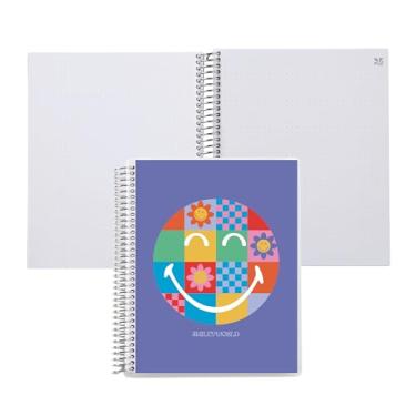 Imagem de Erin Condren Caderno espiral com ícone SmileyWorld de 21 x 27 cm, layout de grade de pontos com papel de 36 kg, capa clássica SmileyWorld Icon Classic, Caderno Dot Grid, bobina de platina