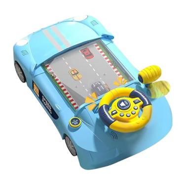 Imagem de YIJU Simulação de direção volante brinquedo crianças jogo de mesa fingir brincar aprendizagem corrida desafio brinquedo para crianças pequenas, Azul