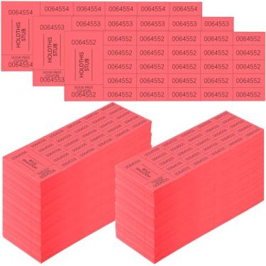 Imagem de Kosiz 2000 folhas de bilhete de sorteio com 25 números de licitação por folha bilhetes de leilão para cesta de leilão chinês Leilão silencioso sala de aula eventos igreja escola (vermelho)