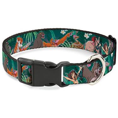 Imagem de Buckle-Down Coleira de gato Breakaway - The Jungle Book com 8 personagens verdes - 1,27 cm de largura - serve para pescoço de 15,22 a 23,86 cm - Pequena