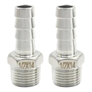 Imagem de laffoonparts Pacote com 2 conectores de acoplador adaptador macho NPT de 1/10.2 cm x 1/5.1 cm, encaixe de fermentação caseira para água, combustível, ar, aço inoxidável