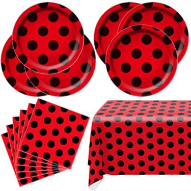 Imagem de Ladybug Birthday Party Supplies,Ladybug Party Tableware Sets,Birthday Party Decorations for Girls