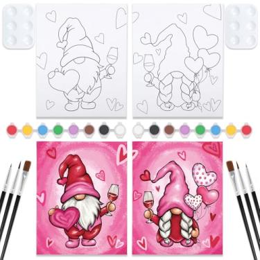 Imagem de VOCHIC Kit de pintura para encontros noturnos para casais, tela pré-desenhada para pintar para casais adultos, kits de pintura de festa para pintar e beber, kit de pintura de casais para encontros