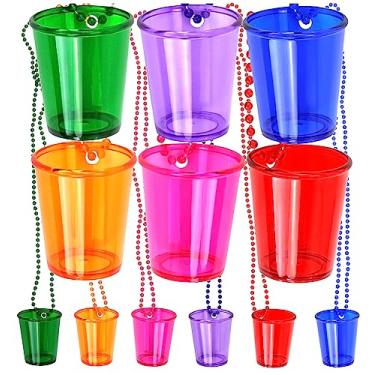 Imagem de Colar com contas de vidro de shot Iconikal, pacote com 12 (sortidos)