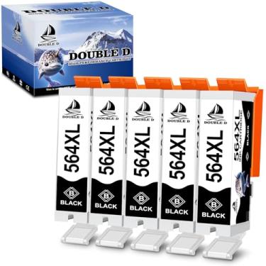 Imagem de DOUBLE D Cartucho de tinta compatível com 564XL para HP 564XL 564 XL de alto rendimento para impressora HP Photosmart 7520 6520 5520 5510 Deskjet 3520 3522 Officejet 4620 (5 preto)