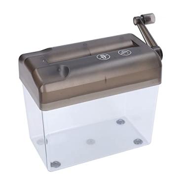 Imagem de Triturador de Papel Manual Compacto Portátil, Triturador de Manivela Eficiente para Organização de Desktop Doméstico e Escritório (Cinza)
