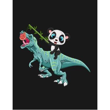 Imagem de Notebook: Panda Riding A T Rex Funny Dinosaur Panda: Journal Notebook Gift For Someone Who Loves Writing| 100 Pages 8.5x11
