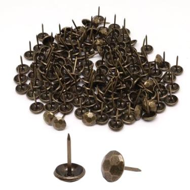 Imagem de S Sydien Tachinhas de estofamento de bronze para móveis 150 peças, unhas decorativas vintage de 7/40.6 cm, pregos de estofamento de metal para madeira, tachas de polegar antigas para sofá de móveis