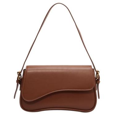 Imagem de Bolsa de ombro feminina Hobo Retro Evening Vegan Leather Underarm Bag Shoulder Tote Bags 2025, Marrom, Medium, Hobo