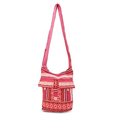 Imagem de LONGING TO BUY Bolsa tiracolo de algodão Hobo Sling Bag Handmade Messenger Bolsas de ombro para mulheres e meninas, rosa