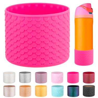 Imagem de Diumepo Bota de silicone para garrafa de água Owala 680 g, capa protetora antiderrapante para garrafa de água Owala FreeSip/Twist/Flip 680 g, livre de BPA (rosa vermelha)