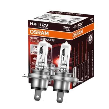 Imagem de Par Lampada h4 12v Nightbreaker Silver 100% + Luz Osram - KIT
