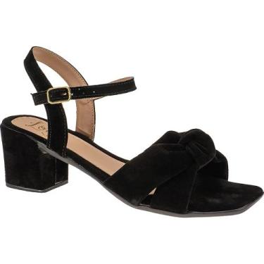 Imagem de Sandalia Lóris Feminina de Tiras Cruzada em Nó Saltinho Medio Festa Co